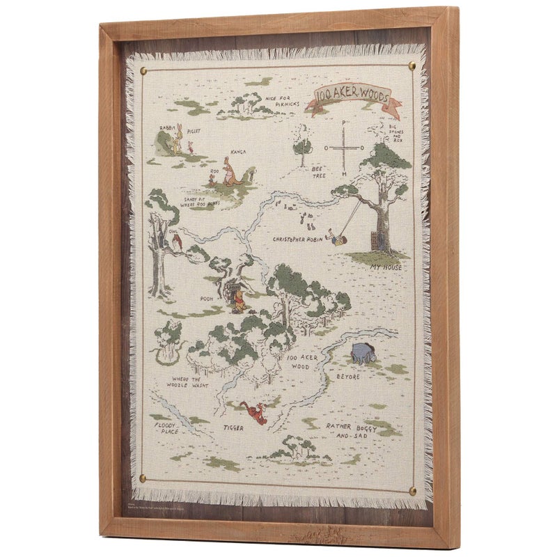 Open Road Brands Disney Winnie the Pooh Hundred Acre Wood Map Framed Wood Wall Decor - Vintage Winnie the Pooh Wall Art for Home Decorating - Image 2